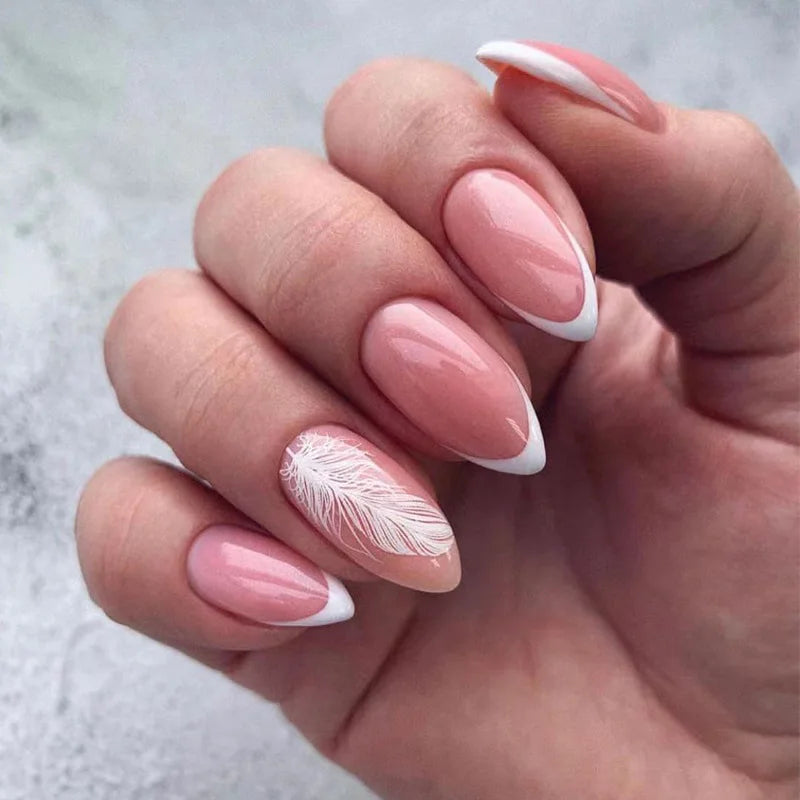 French Medium Length Press on Nails High Quality Abs Natural Flexible Press on Nails Wholesale Short Nails Press on