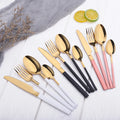 Customized Color Stainless Steel Gold Cutlery Brushed Cutlery in Bulk Cutlery Set Sale