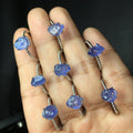 925 Sterling Silver Natural Tanzanite Stone Casual Engagement Rings for Ladies Resizable