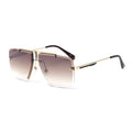 Wholesale Metal Sunglasses Luxury Brand Designer UV400 Gradient Rimless Sunglasses Men