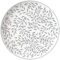 Luxury White Ceramic Dinnerware Set Microwave Dishwasher Safe Eco-Friendly Silver Classic Party Dishes Plates for Weddings