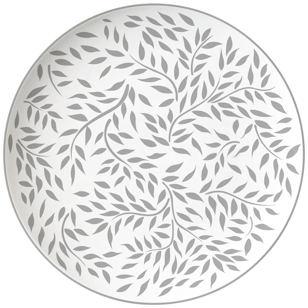 Luxury White Ceramic Dinnerware Set Microwave Dishwasher Safe Eco-Friendly Silver Classic Party Dishes Plates for Weddings
