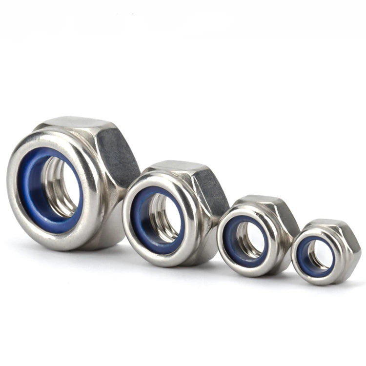 M3 M4 M5 M6 M8 M10 DIN985 A2 Stainless Steel 304 Nyloc Nuts Locking Nylon Lock Nuts