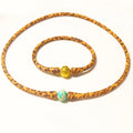Hawaii Island Leopard Print Rubber Silicone Wristband Summer Stack Bracelet for DIY Your Own Pearls Beads Bracelet Necklace Set