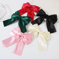 SongMay Hot Sell Double Layered Bow Hair Clips Polyurethane Material 13.5x11cm Size 5 Colors European American Style for Girls