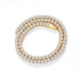 Hip-Hop Jewelry 18K Gold-Plated Stainless Steel Luxury Iced Miami Zircon Tennis Chain Cubic Zirconia Sparkling Necklace