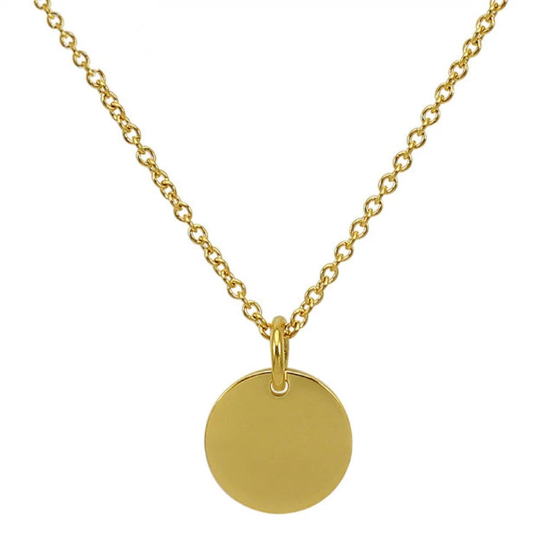 New Style Pendant Necklace Engraved Logo Name Charm Fashion Metal Gold Chain for Women Party Jewelry Gift