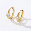 Fashion Women Hoops Jewelry Making Waterproof 18K Gold Stainless Steel Zircon Hoop Earrings