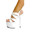 White Thin Heel 17cm ultra High Heel Pole Dance Model Walk Show Fashion High Heels Banquet Party Large Size Women's Sandals