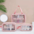 Large Capacity Swimming Transparent Makeup PVC Scrub Waterproof Bath Storage Letter Cosmetic Bag