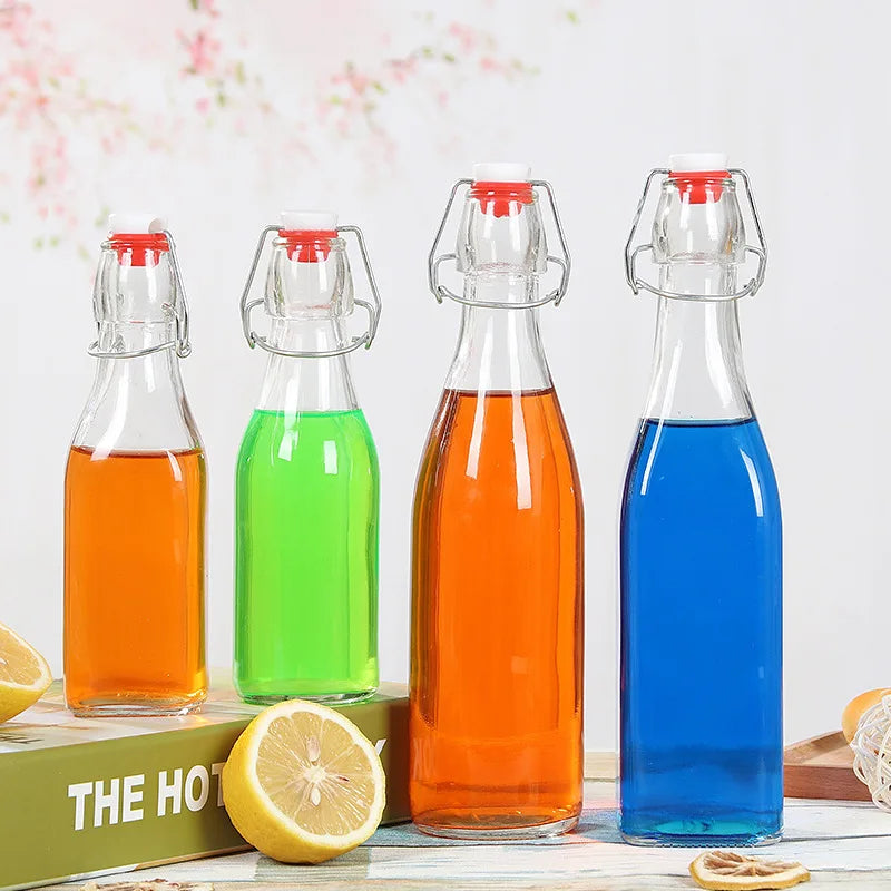 Amazons Hot Sale Soda Water Beer Cylinder Spray Bottles clear 500 ml Oil Bottle Glass for Beverage Juice Liquor Vodka Whiskey
