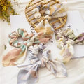High Quality Satin Mickey Scrunchie Elastic Hairband European and American Style Hot Selling Linen Fabric Ponytail Scrunchie