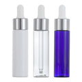 30ml Empty Plastic Cosmetic Sample Bottle Small Serum Essential Oil Dropper Bottle With Matte Silver Cap
