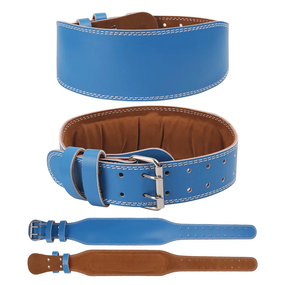 Customized Blue Fitness Lever Belt for Squatting Hard Pull Heavy Duty Home Gym Fitness Weight Lifting Belt