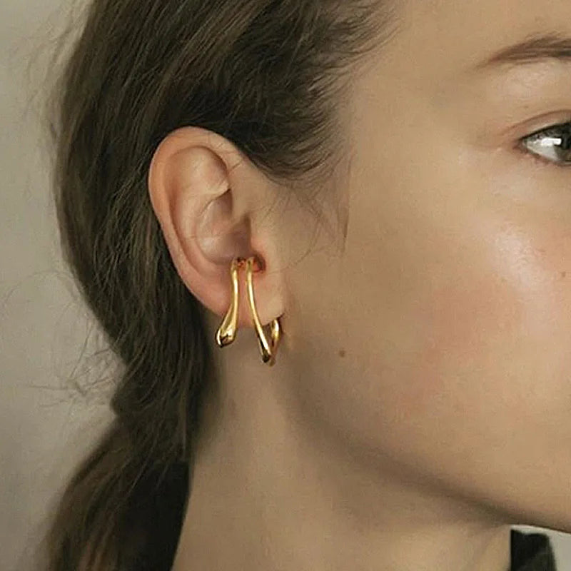 2021 Fashion New Design Irregular Earrings Geometric Clips Vintage Earrings Hoop Jewelry
