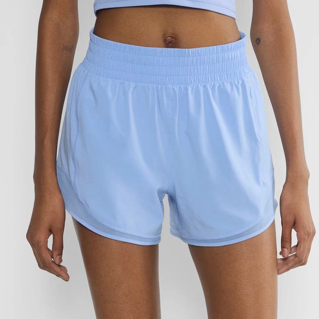 Custom Women's Lightweight Regular Fit Mid Elastic Waist Casual Woven 4" Short Running Shorts