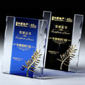 Small Bridge Wholesale Custom Metal Accessory Authorization Plate Award Glass Crystal Plaque