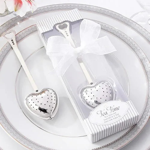 Hearts Shape Tea Infuser Spoon Wedding Gifts for Guests Souvenirs Stainless Steel Tea Filter Party Gifts for Guests