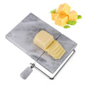 Factory Wholesale Marble Material Hard Cheese Cutter Board Marble Cheese Slicer Board With Stainless Steel Wire