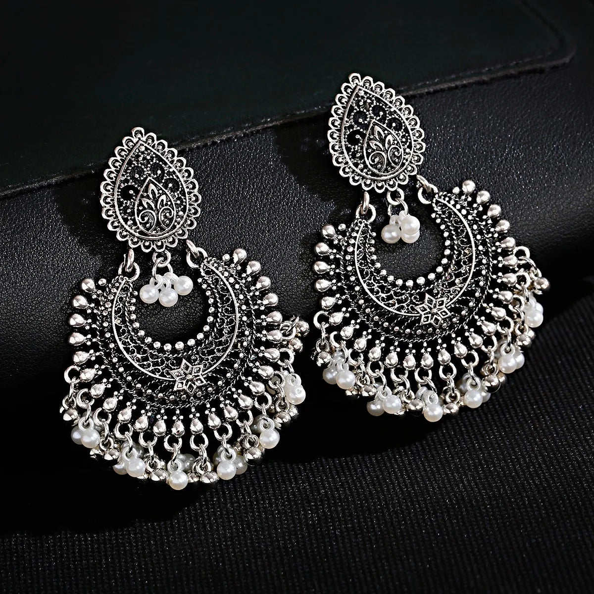 Women Silver Bells Indian Earrings Jewelry Ear Rings for Girls Fashion Vintage Earring Dangling Gift Kolczyki