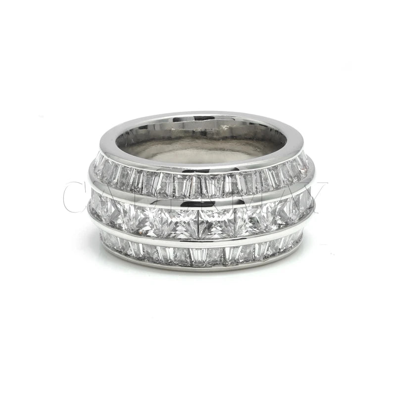 Cadermay New Fashion Cool Men Women Couple Rings S925 10K 14kK 18K 12.5mm Width D VVS1 Moissanite Hip Hop Jewelry Men Gift