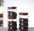 Q Wholesale Cylinder Glass Storage Jar Container with Bamboo Wood Lid