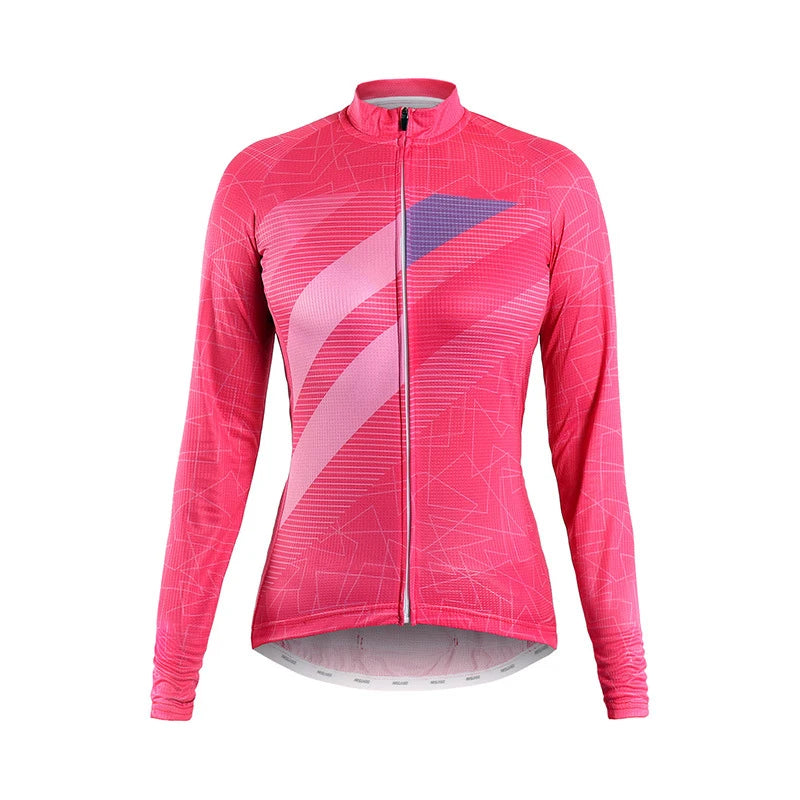 Custom Women's Summer Breathable Reversible Long Sleeve Cycling Jersey Set Outdoor 100% Polyester