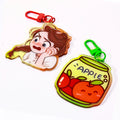 Custom Clear Printed Anime Glitter Keychain Acrylic Charm Custom