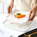 Elegant Square Ceramic Plate Sets for Hotels Restaurants and Weddings for Banquets and Parties Factory Supply