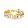 JINSE Zirconia Small Lock Key Pendant Charms Bracelet Women Link Chain Gold Silver Luxulry Bracelet Zirconia Bracelet