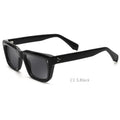 2022 High-End Custom Name Brand Square Acetate Sunglasses with UV400 Polarized Lenses NEW Business Style with Rivet Detail