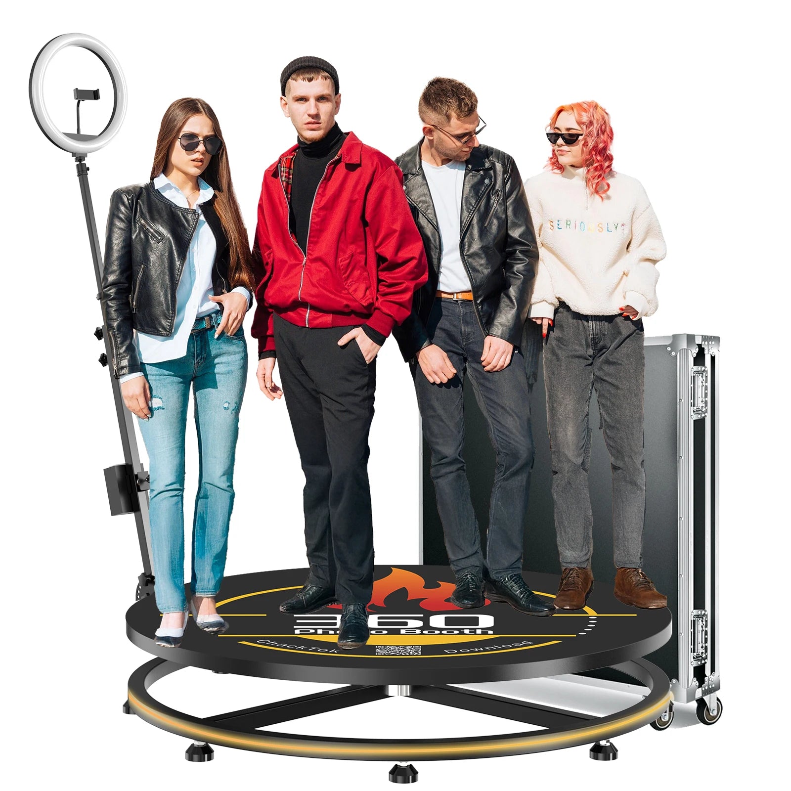 MWE Chacktok 360 Photo Booth 100cm Ready to Deliver Quickly Machine Supports Mobile Phone and iPad 3-4 People Remote Control