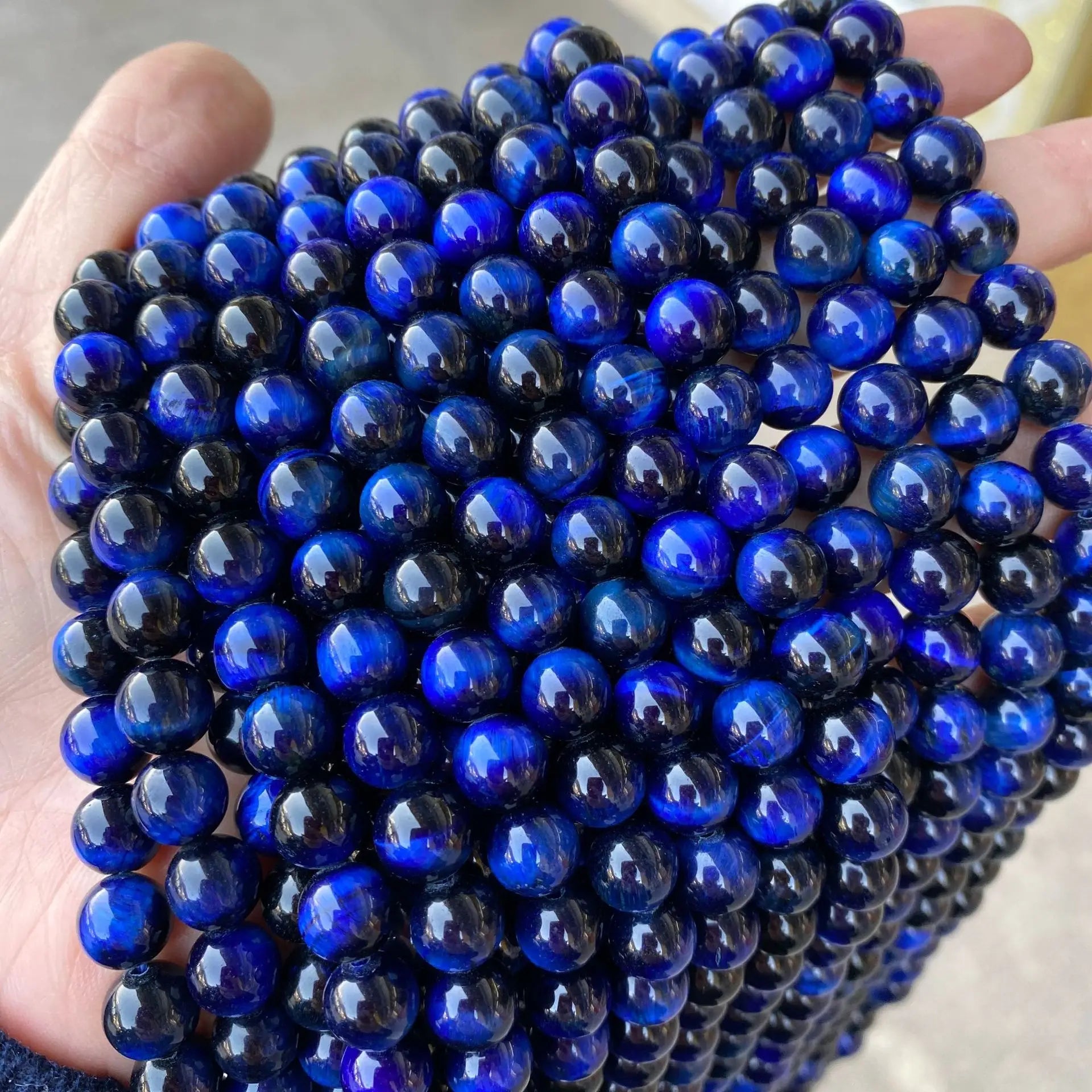 AAAAAAA Natural Blue tiger Eye Beads Colorful tigers Eye Bead Beads for Bracelet Making