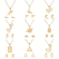 RisingMoon Cheap Jewelry Sets 18K Stainless Steel Necklace Earrings Gold Pated Wedding Party Jewelry Sets for Women