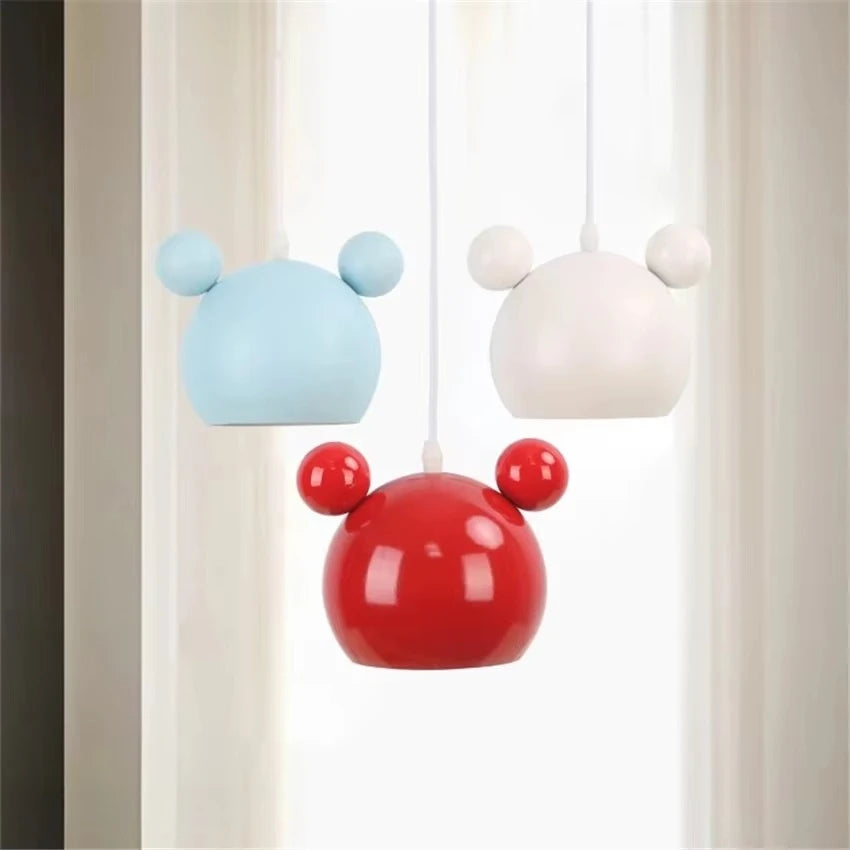 Mickey Pendant Lights Colorful for Children's Room Hanglamp Led Lamp Hanging Light Bedroom Modern Light Fixture Decor Luminaria