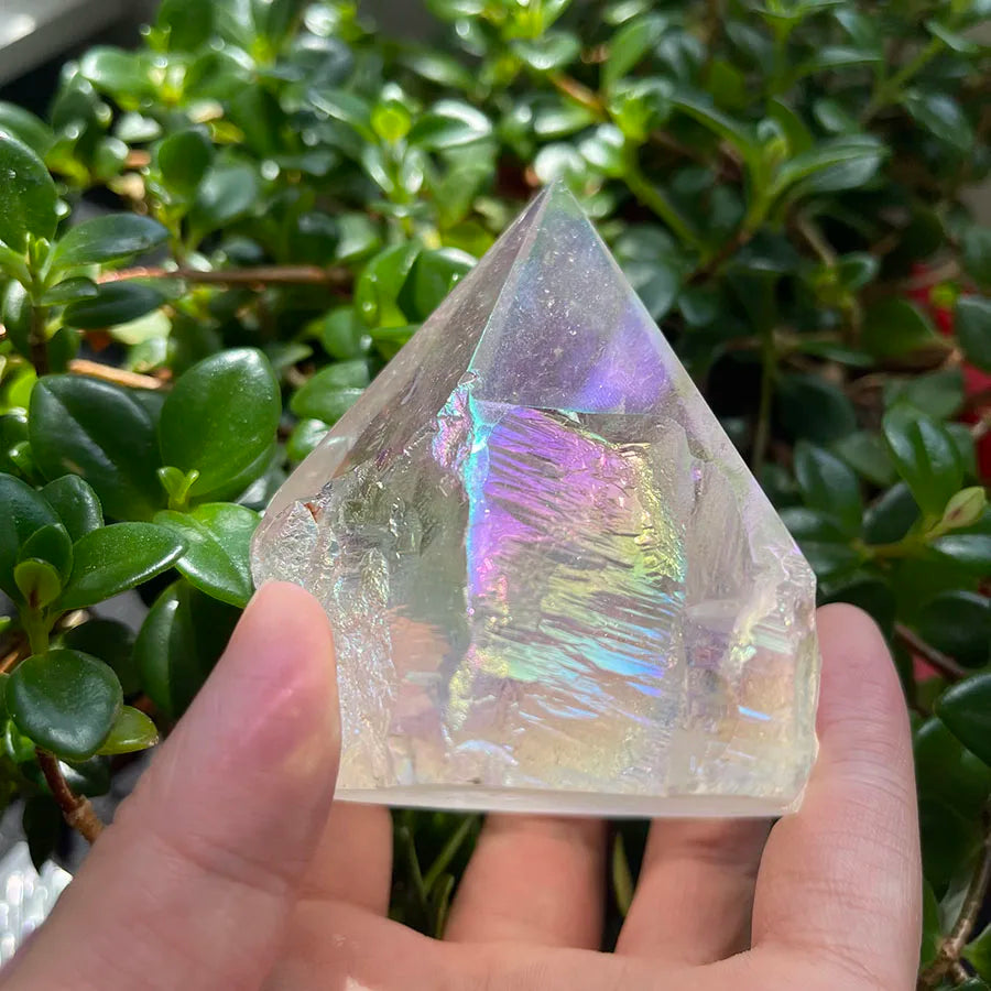 Wholesale Price Beautiful Polished Angel Aura clear Quartz Raw Point Healing Quartz Rough Decoration