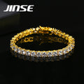 JINSE 5mm Cubic Zirconia Chain Bracelets Hip Hop for Women and Men Jewelry Designs & Bangles Set Tennis Bracelet
