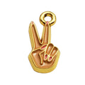 Custom 3d Finger Charms Logos Wholesale Zinc Alloy Enamel Bracelet Metal Pendant Tags for Hanging Necklace