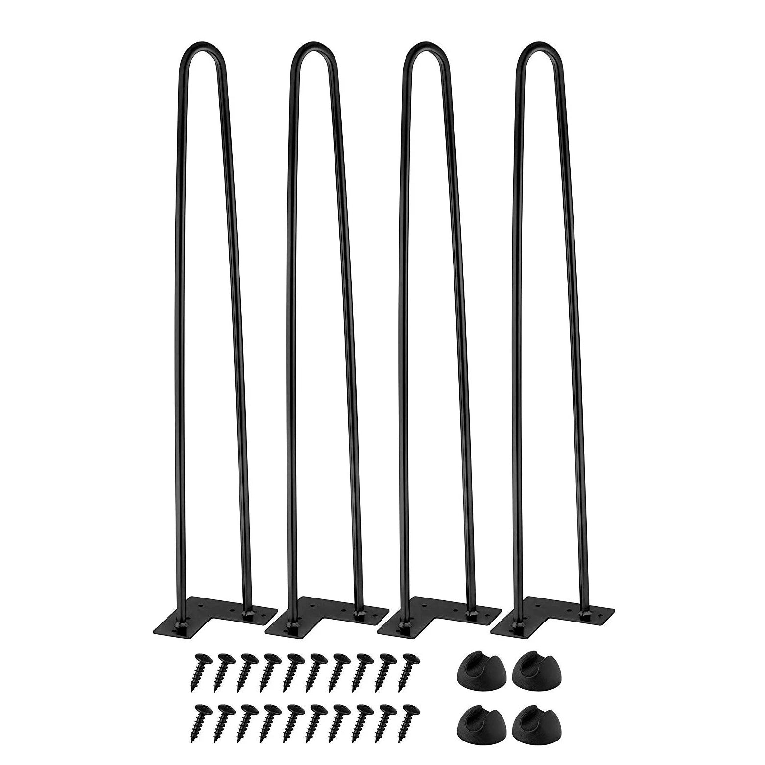 20-Inch Black Iron Metal Feet for Dining Outdoor Workshop-OEM ODM Furniture Hardware Coffee & Sofa Table Legs Bedroom Hotel Use