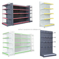 Factory Direct Sale Steel Supermarket Rack Retail Shelving Perforated Design Light Duty Freestanding