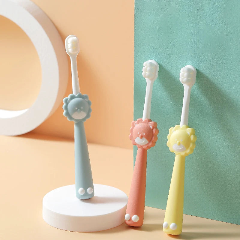 High Quality Lion Toothbrush with Extra Soft Nylon Bristles Biodegradable Plastic Handle for Home Hotel or Travel-Box Packed