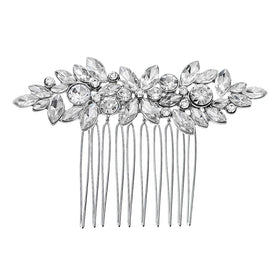 Crystal Wedding Hair Comb Bridal Hair Comb Pearl Wedding Headpiece Silver Hair Accessories