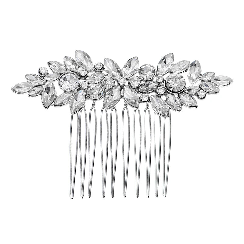 Crystal Wedding Hair Comb Bridal Hair Comb Pearl Wedding Headpiece Silver Hair Accessories