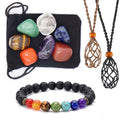 G2738 Wholesale Collier Natural Stone Bracelet Woven Mesh Net Chain Charm Crystal Loose Gemstone Holder Necklace Jewelry