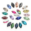 5*10mm Horse Eye Shape Hand-Sewn Crystal Glass Beaded Hole Buckle Clothing Processing Accessories