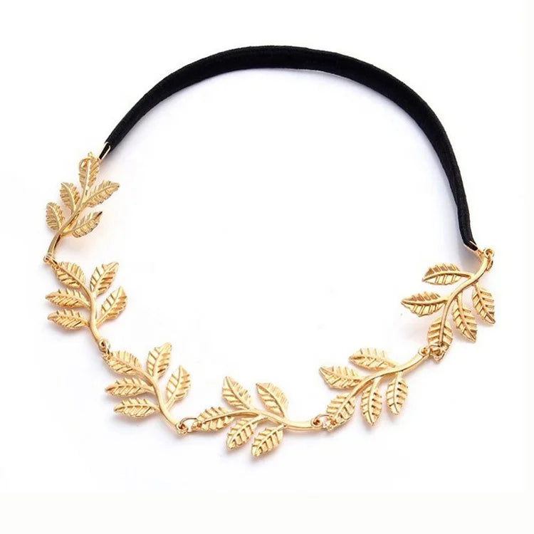 MIO Newest Design Hot Selling Romantic Olive Branch Leaf Decoration Headband Alloy Headband for Women