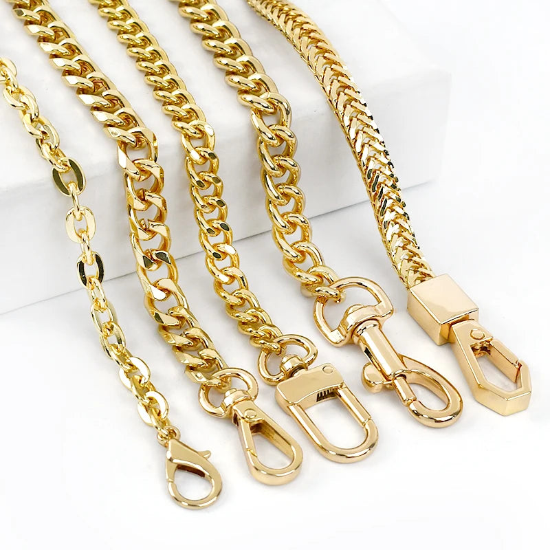 Deepeel L1-66 60-120cm Purse Chain Accessories Handbag Gold Decorative Chain Women Shoulder Strap Bag Chains