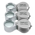 Portable Folding Triplet Jewelry Loupe 10x 20x 30x Magnifying Glass Pocket Size Diamond Magnifier Jewelry Tools Equipment