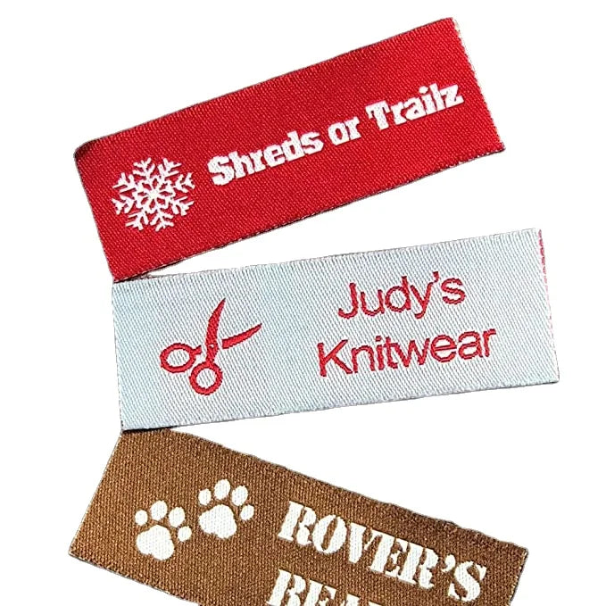 Personalized Satin Sewing Labels for Knitting Quilting and Sewing Crafts Cut Sew-on Woven Name Tapes/Tags for School/Camp Home