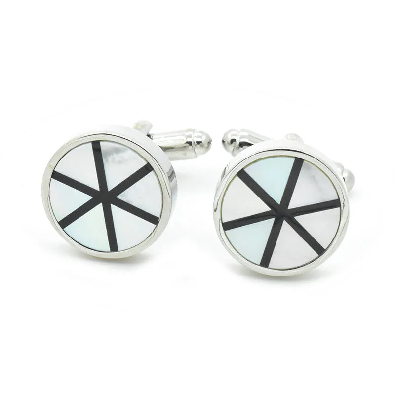 Wholesale Onyx Mother Pearl Shell Premium Cufflinks Custom Mens Suit Shirt Fashion Accessory Wedding Tuxedo Trendy Jewelry Gift
